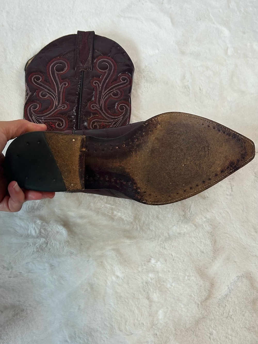 Indomables Boots Men 9.5  oxblood leather western cowboy boots Made in Mexico - Picture 9 of 14
